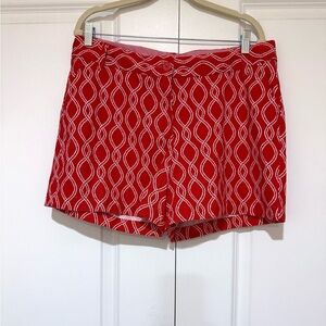 Crown & Ivy Red and White Patterned Women's Shorts